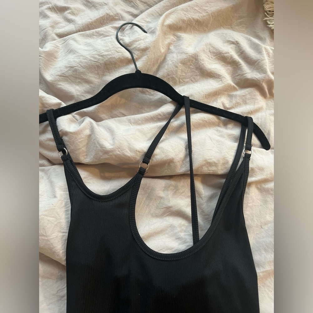 Pretty Little Thing asymmetrical black mini dress